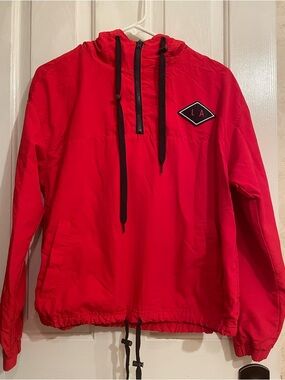 Forever 21 Men’s Size S Red Pullover Windbreaker Jacket with LA Patch